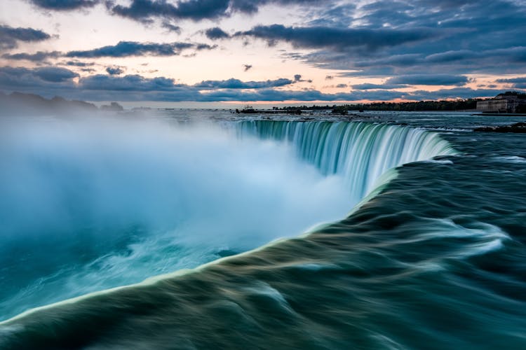 Landscape With Big, Powerful Waterfall