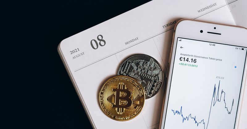 Abstract editorial data-visualization illustration in balanced, blue-toned tones representing GT and the broader cryptocurrency market — crypto scenario analysis.