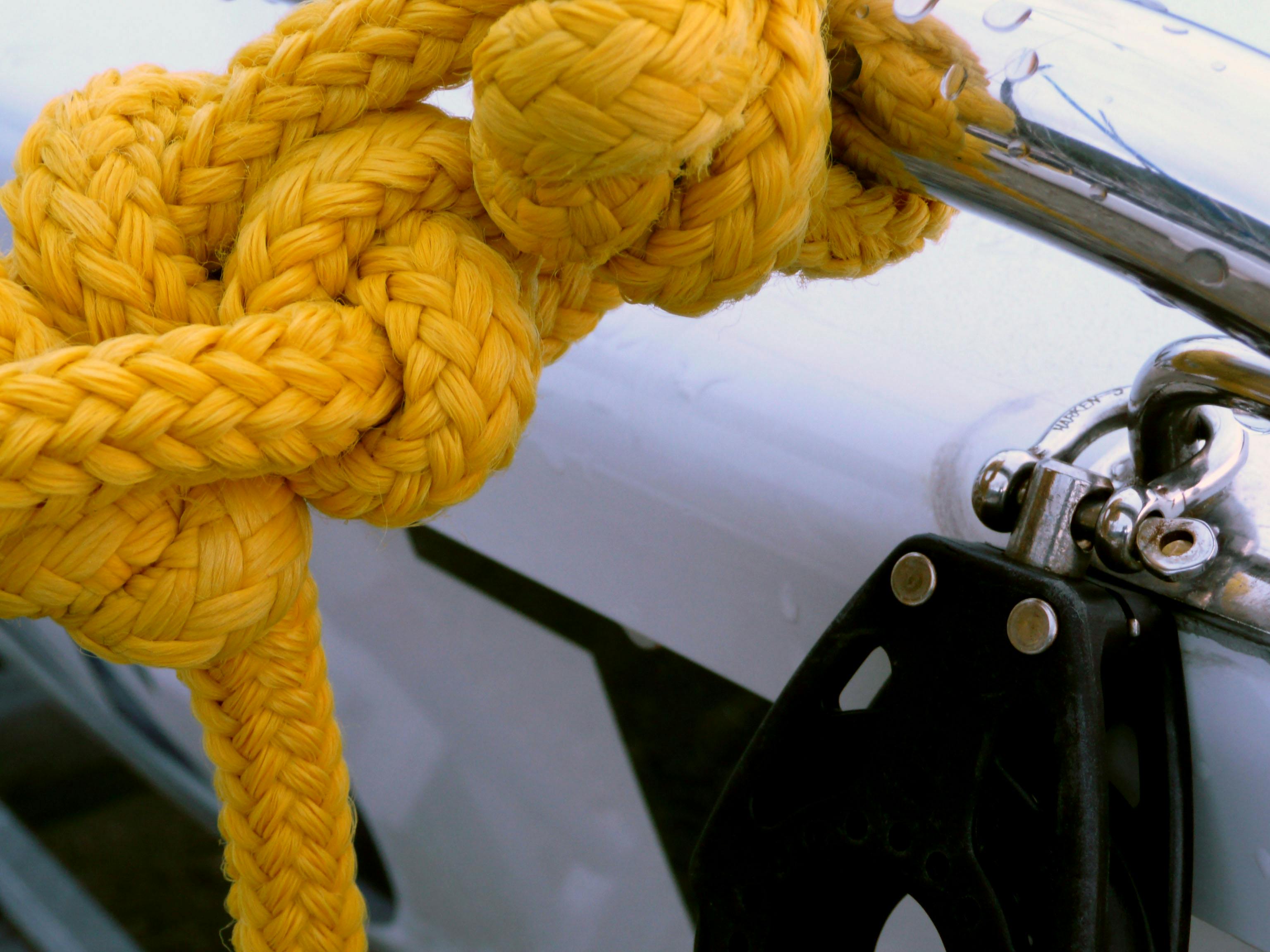 Free stock photo of dinghy, knot, rope
