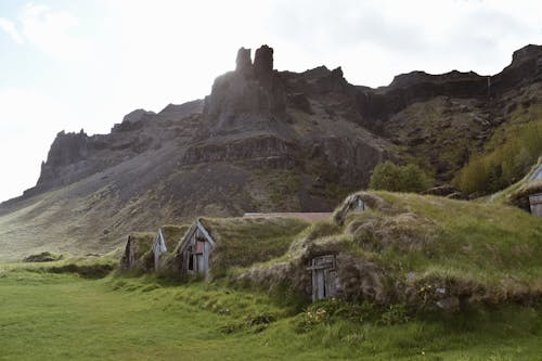 Gratis lagerfoto af bjerg, græshus, Island