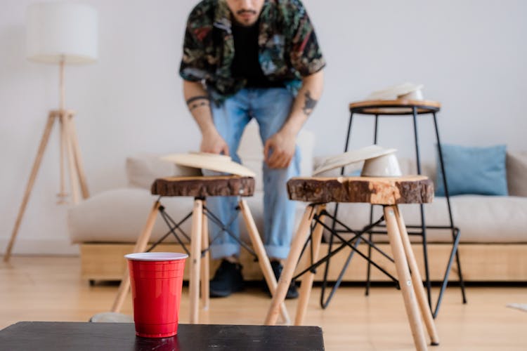 Man Creating Physics Experiment In Home