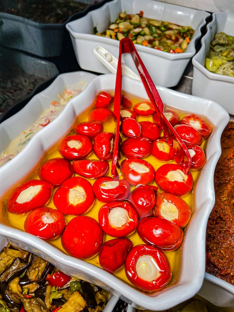 Close-up Of Cheese Stuffed Peppers