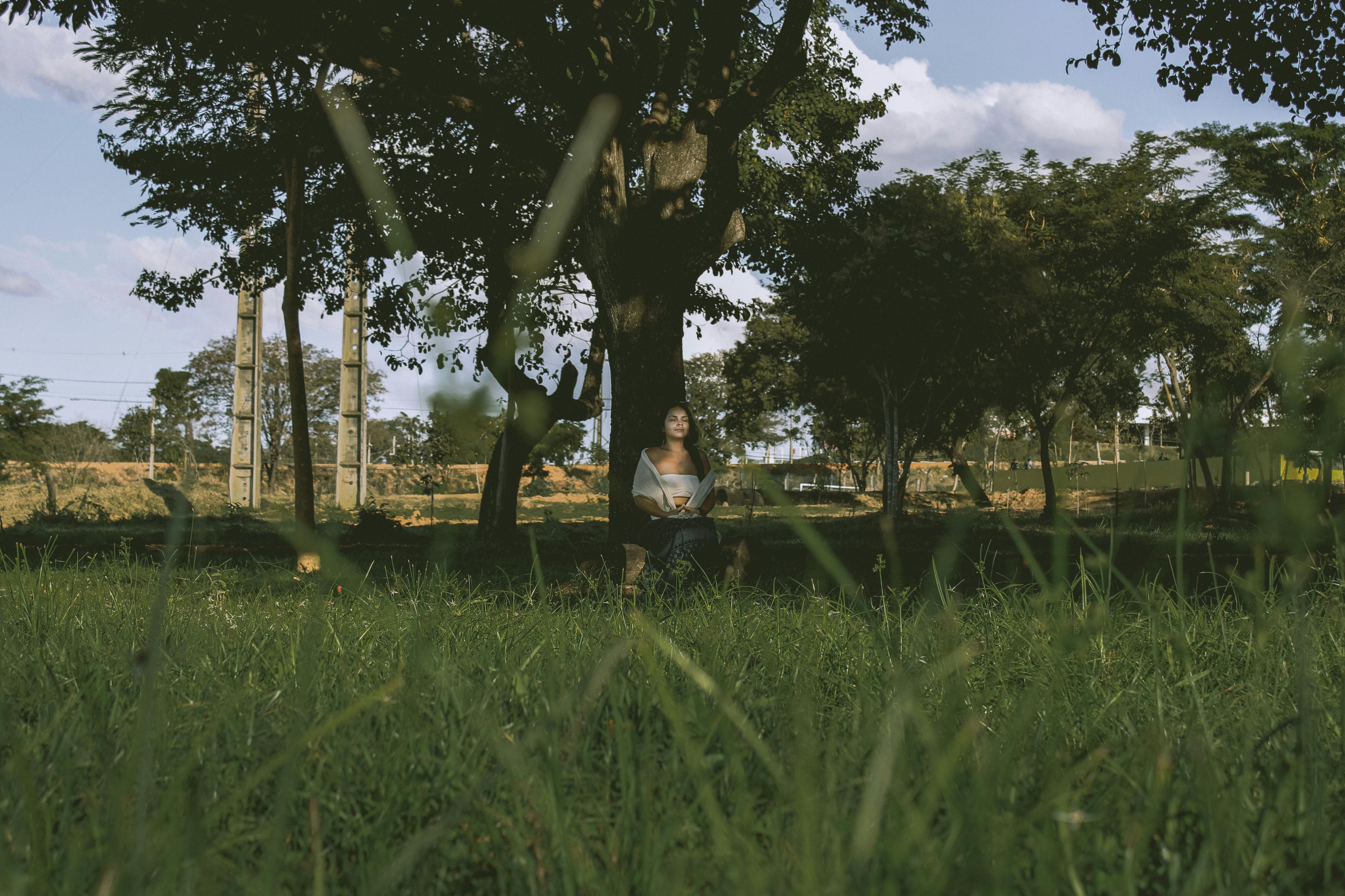 resting under a tree