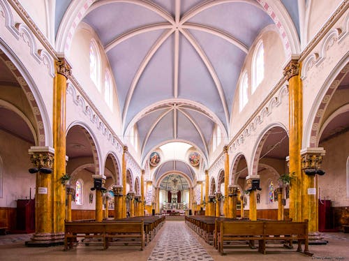 Gold and White Interior of the Church