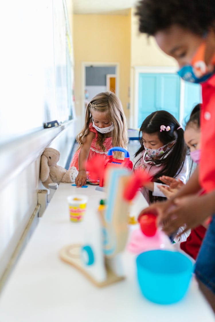 Kids Busy Doing School Activity