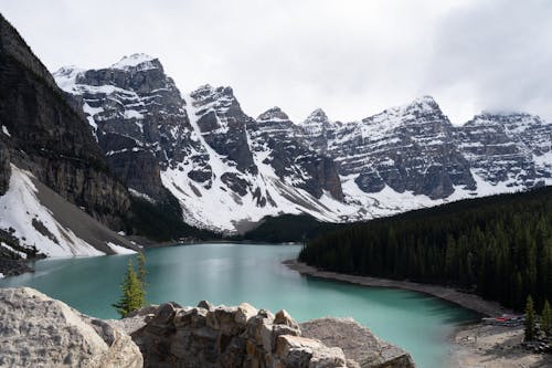 Lake Near Snow Covered Mountain