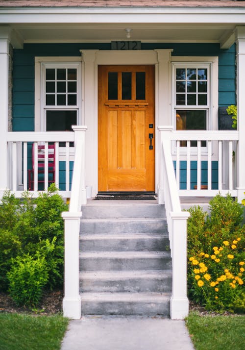 Steps to a Door of a Suburban House