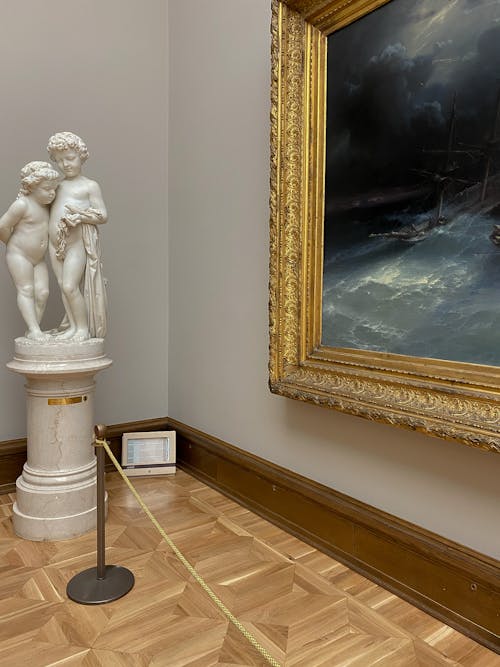 Painting and Statue in Museum