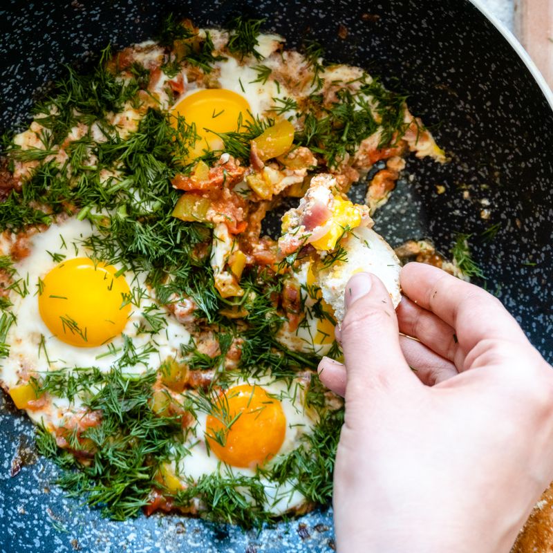 Pan-Fried Egg Patties with Onions and Herbs