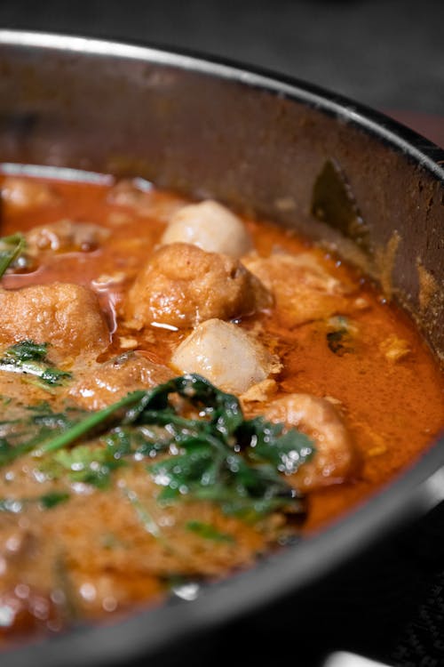 Close-Up Shot of Delicious Food in Stainless Bowl