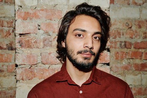 Man in Red Button Up Shirt