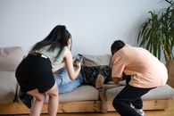 Group of Friends in the Living Room