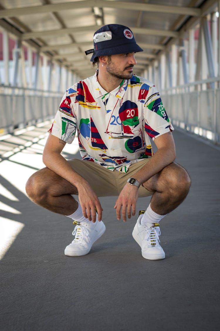 Man Wearing Ralph Lauren Sailboat Shirt