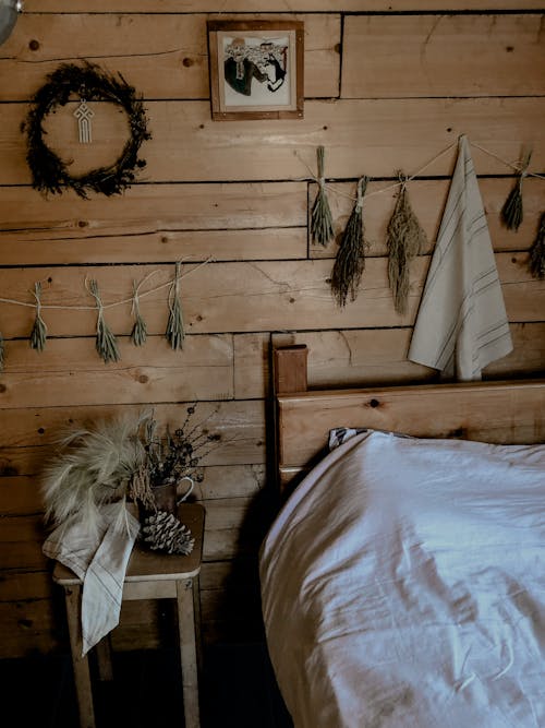 Foto stok gratis desain interior, kamar tidur, kayu