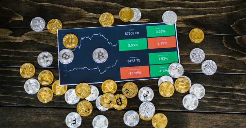 Abstract editorial data-visualization illustration in balanced, blue-toned tones representing XRP and the broader cryptocurrency market — crypto scenario analysis.
