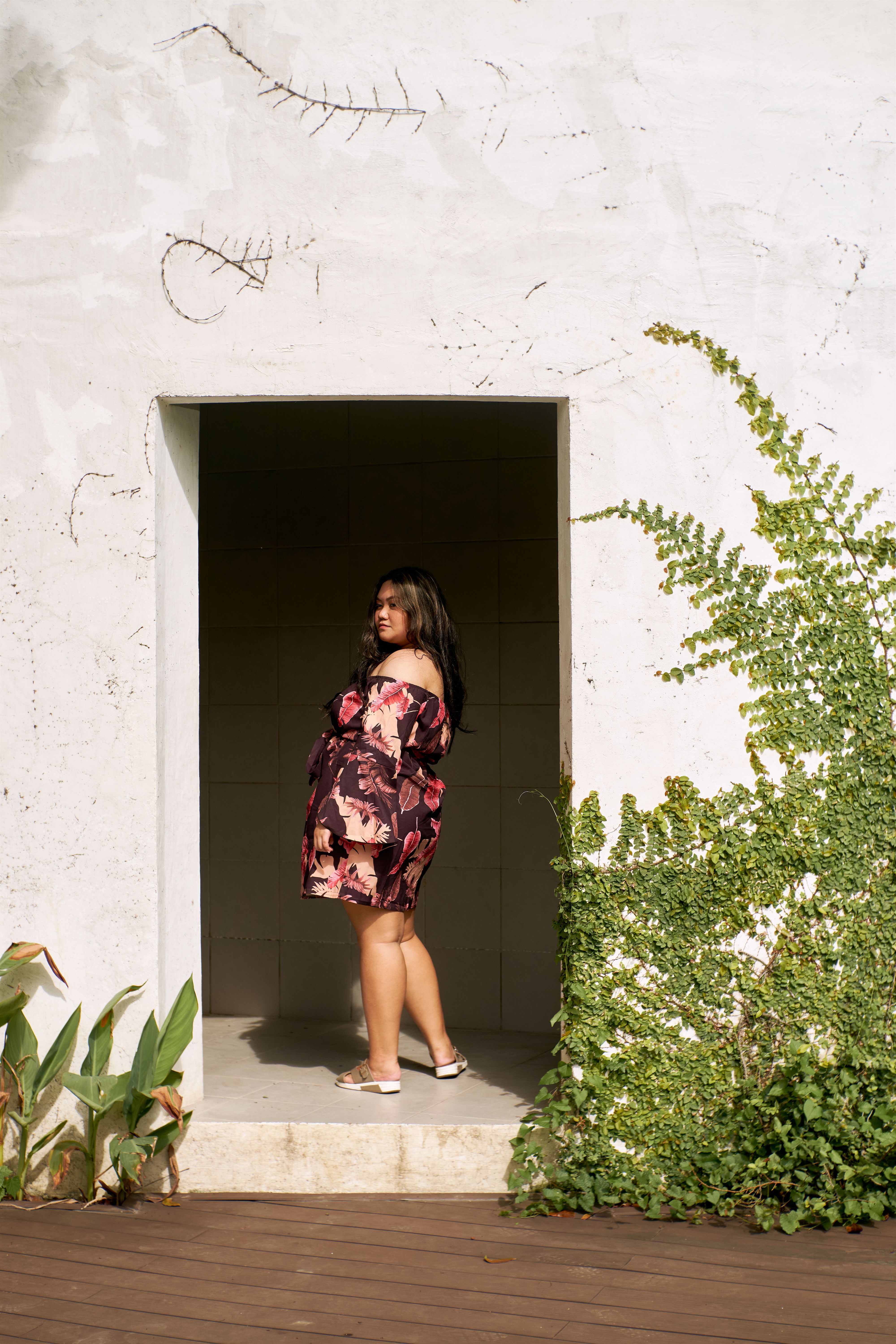 A Woman in Floral Dress Standing · Free Stock Photo