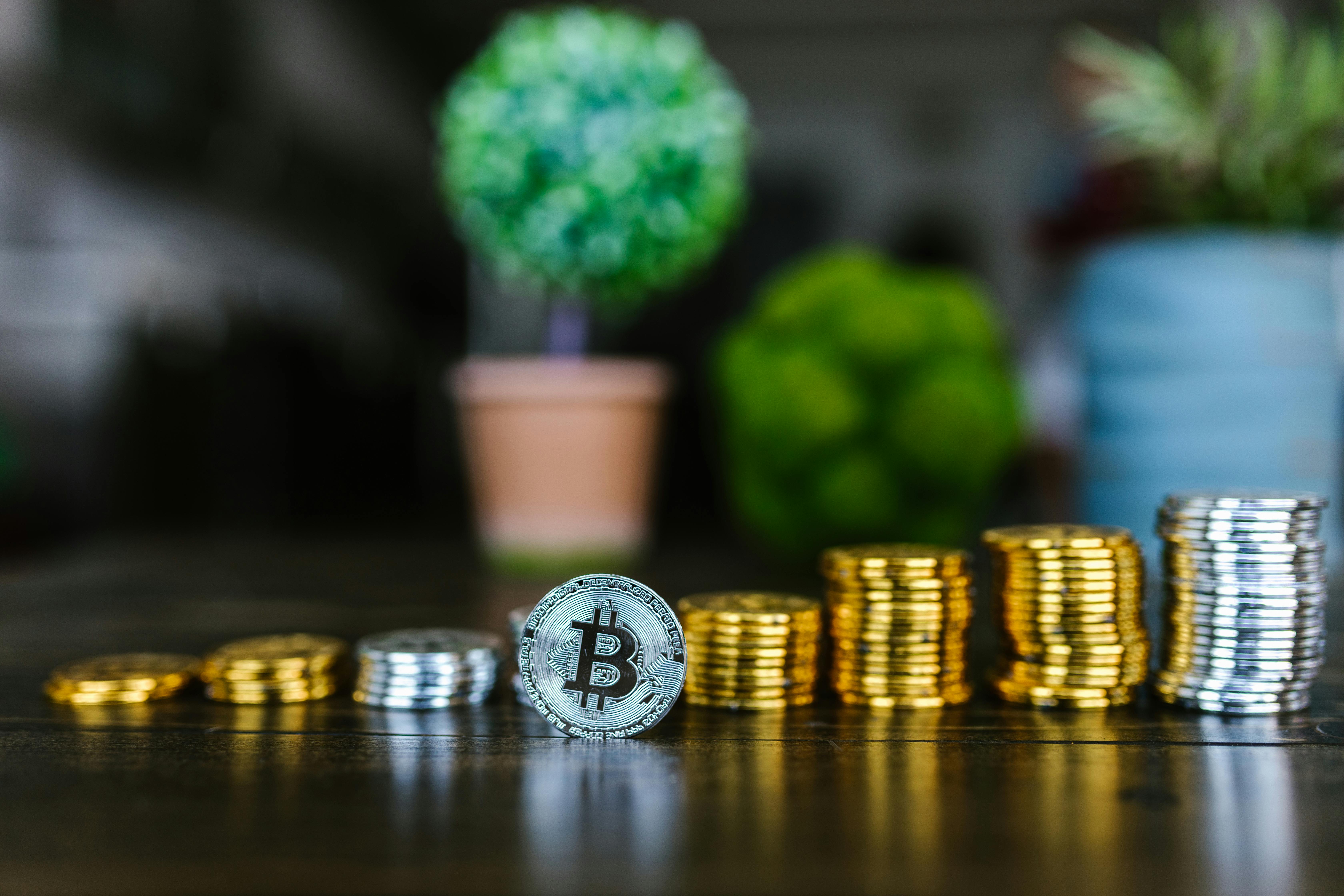 close up shot of stock of coins