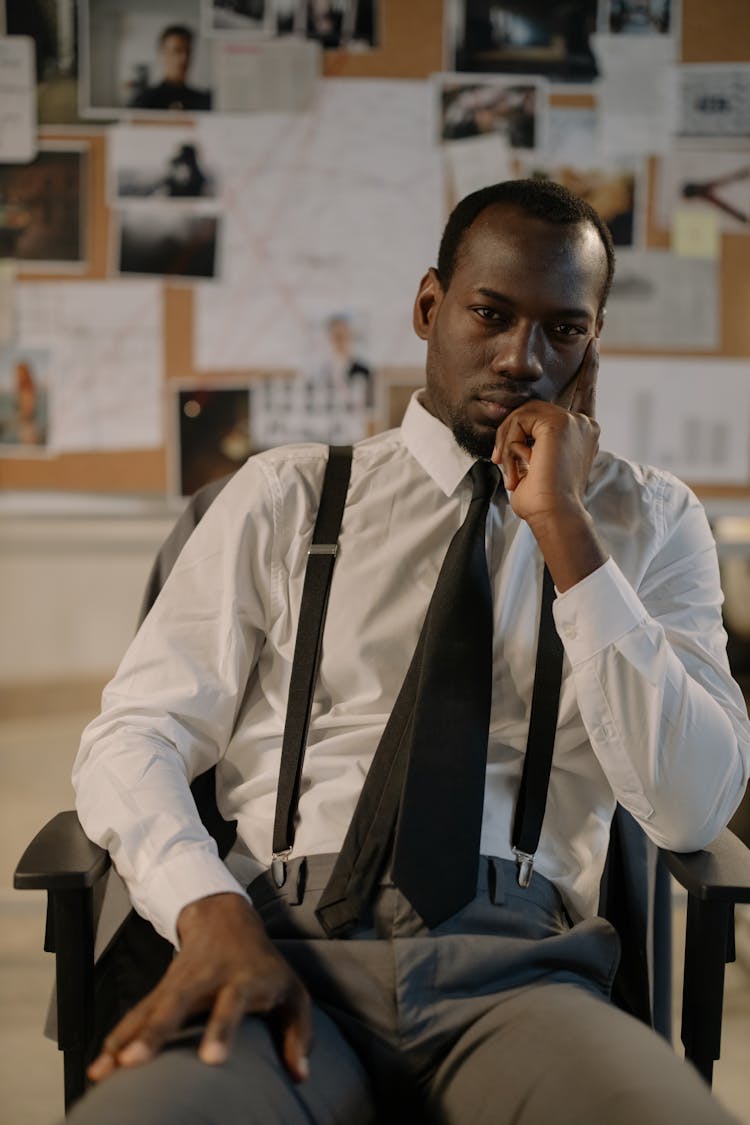 Man In White Shirt And Black Necktie