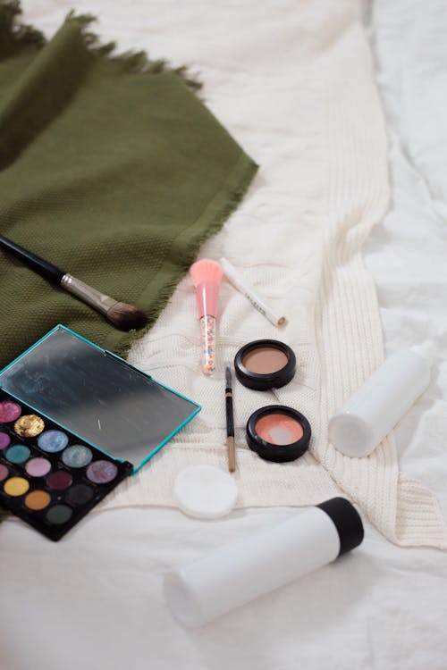 Cosmetic Products on the Bed