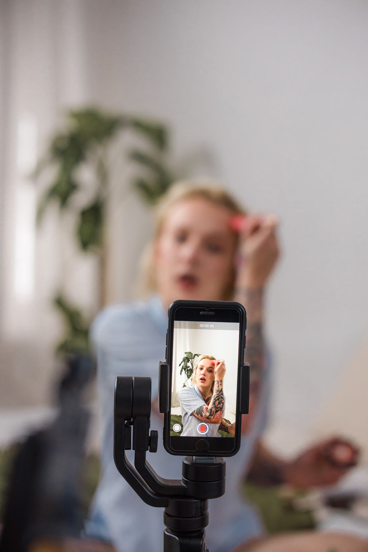 Creator filming with a smartphone