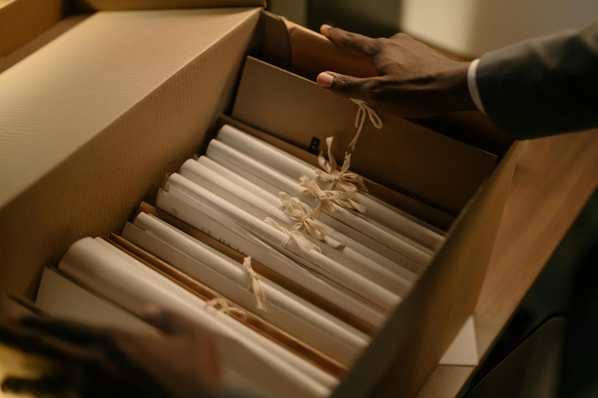 Cardboard Box Full of File Folders