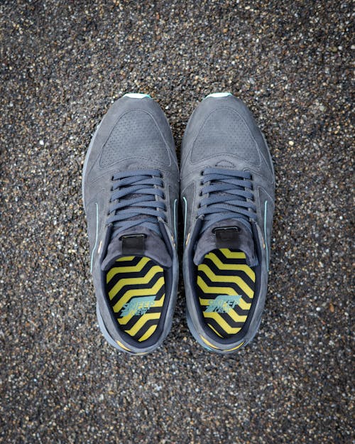 Free Running Shoes on the Ground Stock Photo