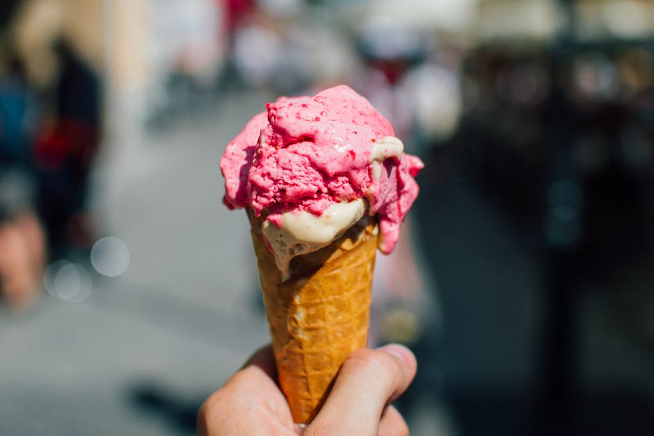 food, ice cream, ice cream cone