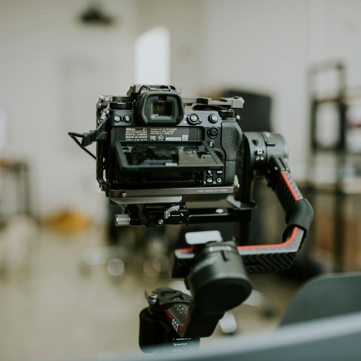 Professional filming equipment in a video production studio