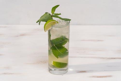 A Lemonade Drink with Mint Leaves