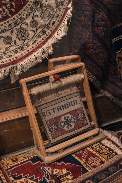 Hand-knotted carpets (loom detail)