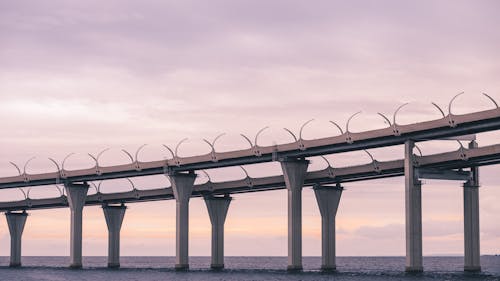 Gray Concrete Bridge over the Sea