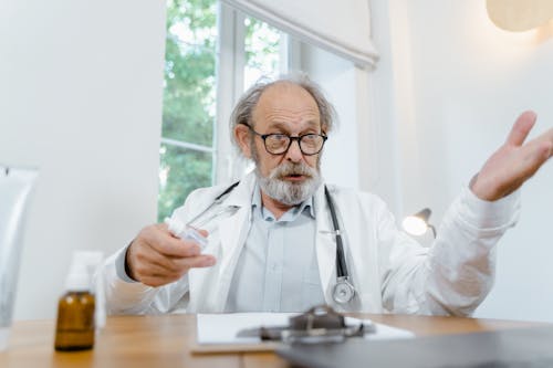 Free Close-Up Shot of a Doctor Talking  Stock Photo
