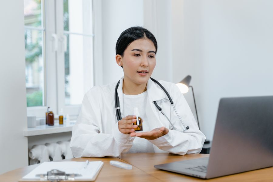 Healthcare professional discussing medical results with a patient