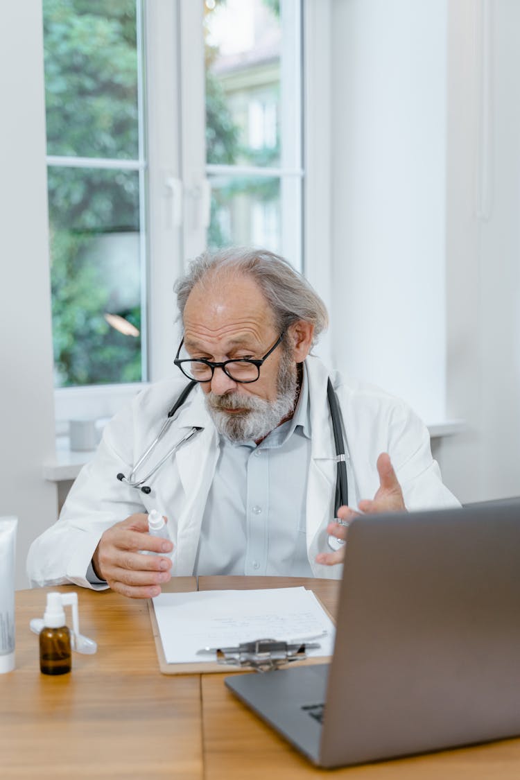 A Doctor Doing Online Consultation