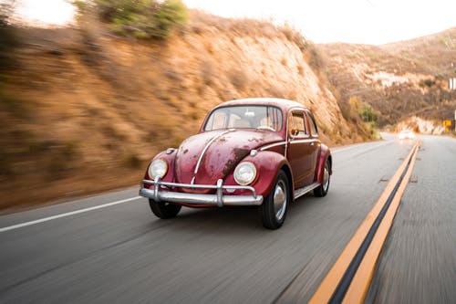 A Beetle Car on the Highway