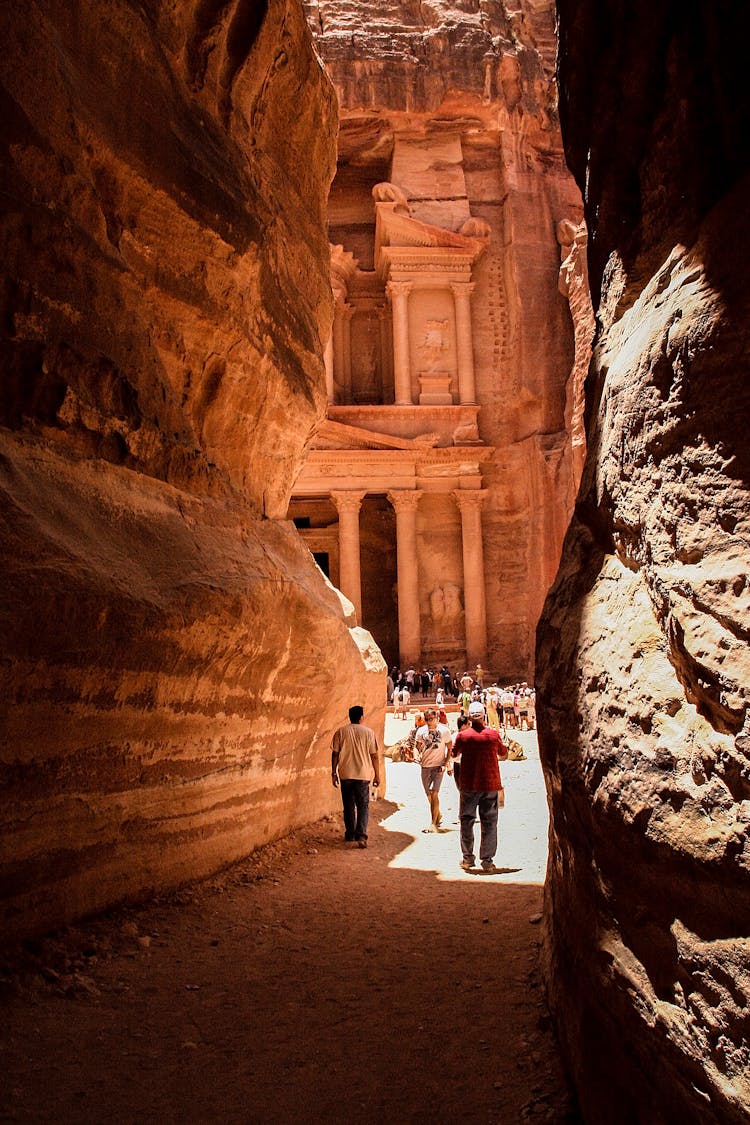 People Standing Around Petra