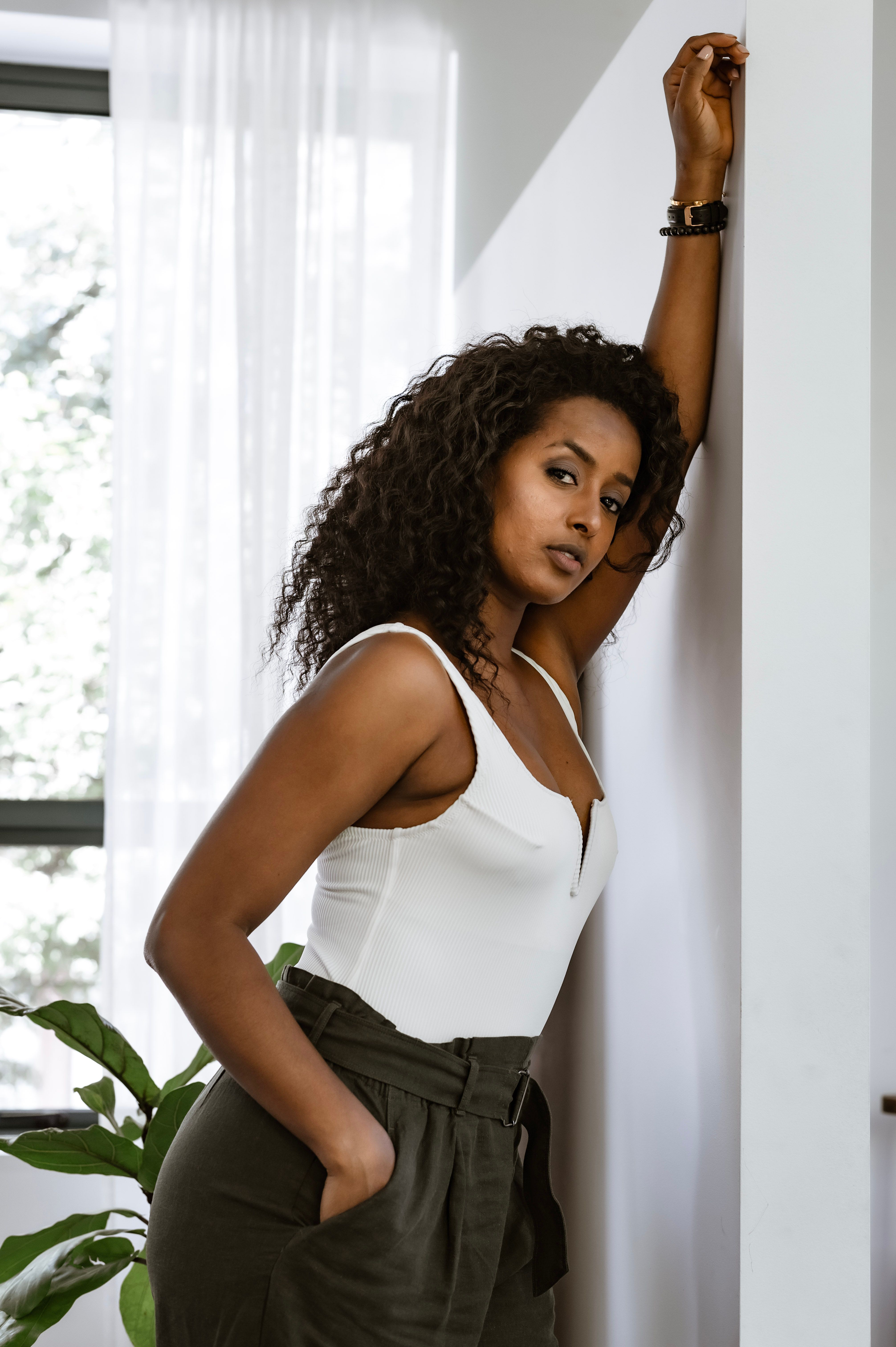 White Ribbed Tank Top