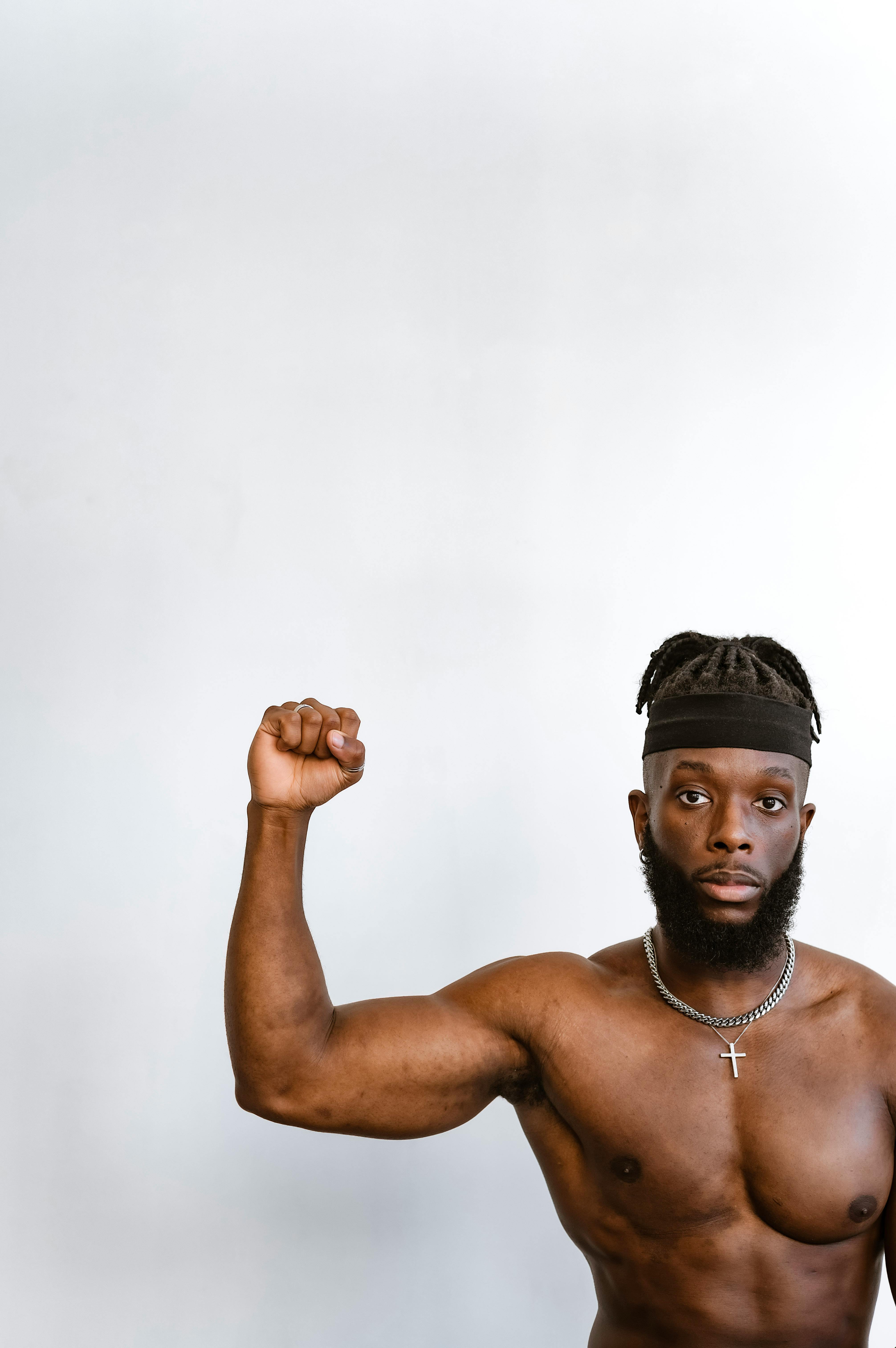 Topless Beach Fisting - Topless Man with a Clenched Fist Â· Free Stock Photo