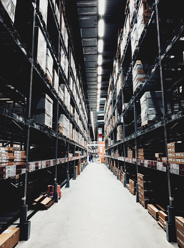 An Aisle Of A Retail Store Warehouse