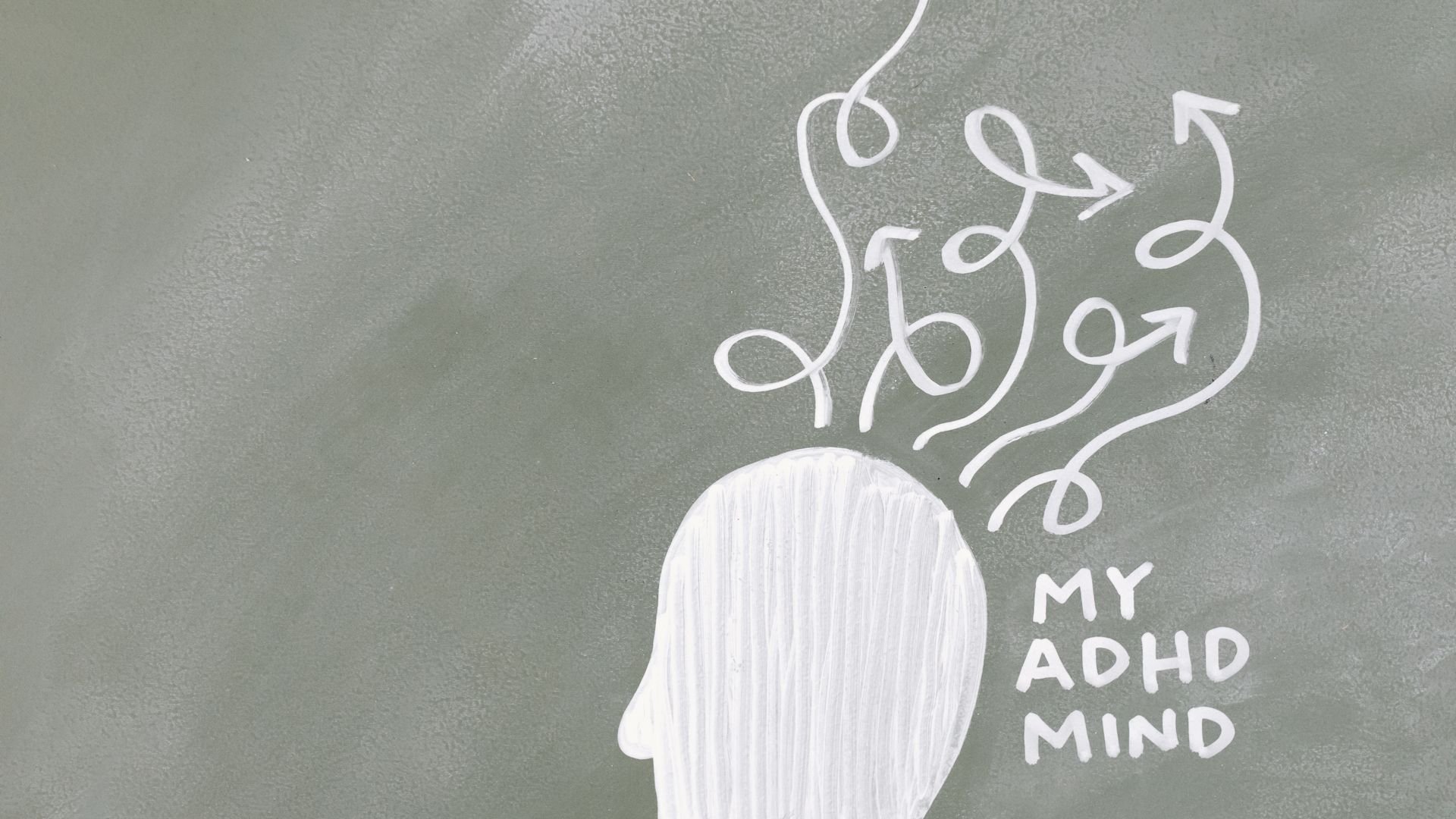 Modafinil Brain Potential: Unlocking Cognitive Abilities Creative depiction of the ADHD mind with chalk arrows on a green board — modafinil brain potential