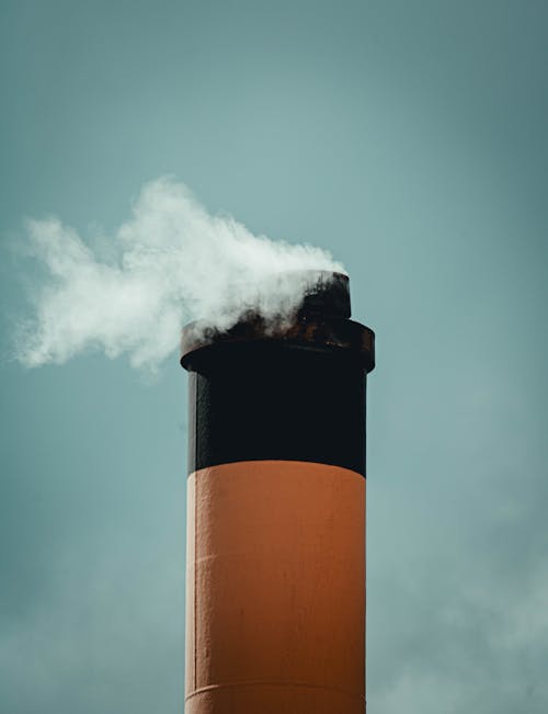 Free Smoke Coming Off from a Chimney Stock Photo