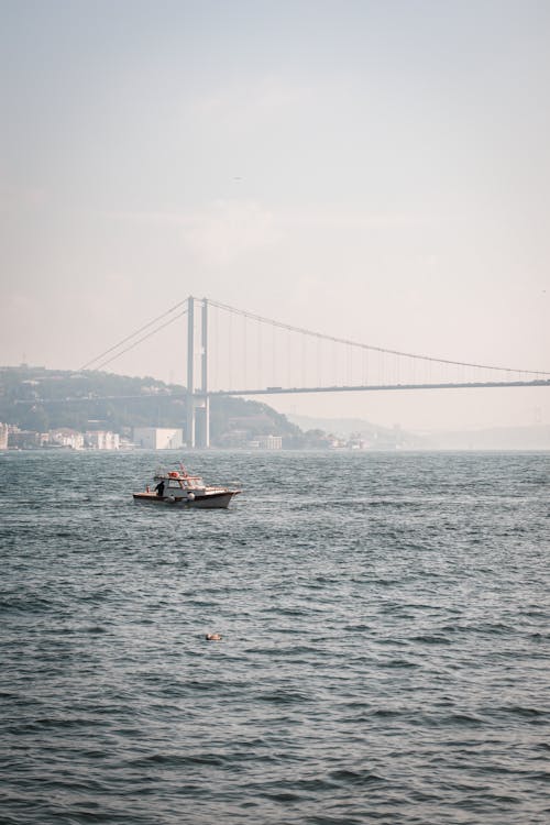 asma köprü, boğaziçi boğazı, deniz aracı içeren Ücretsiz stok fotoğraf