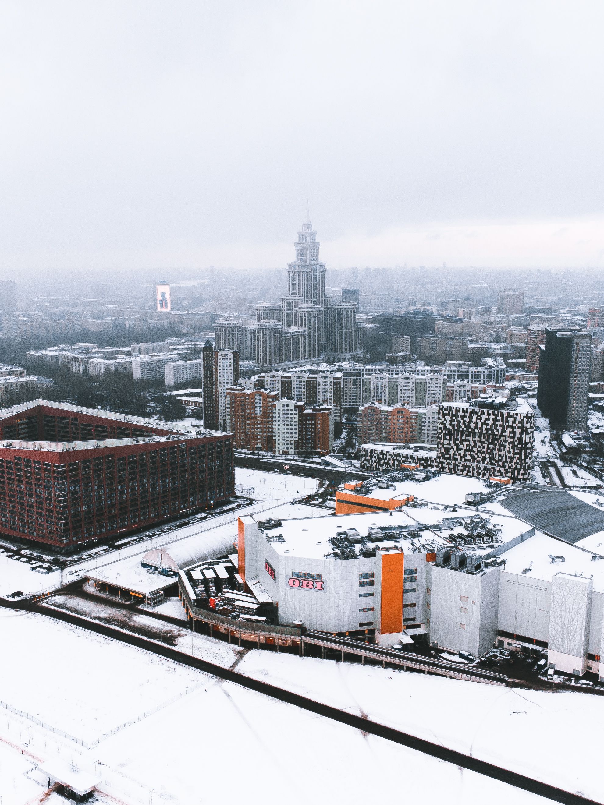 Aerial View of a Snow-Covered Field · Free Stock Photo