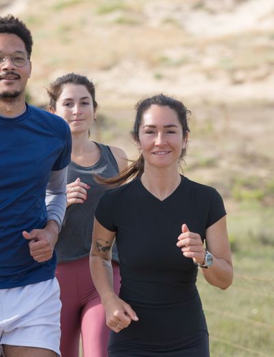 People exercising