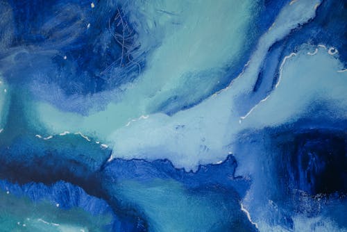 Blue and White Abstract Painting