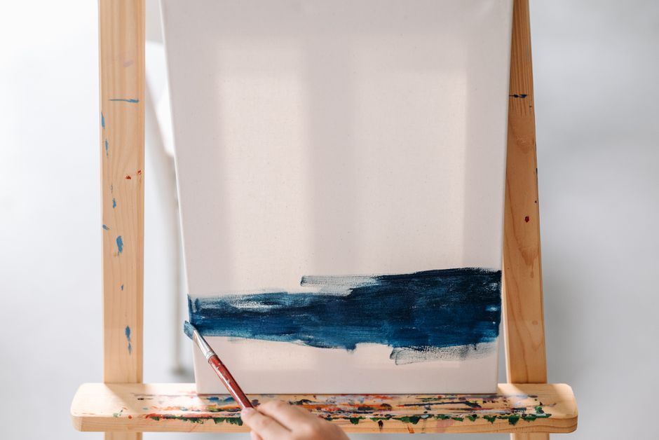 An easel is comfort rather than necessity, and framed kits ship with a small wooden one