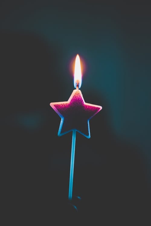 Purple Star Shaped Candle Light