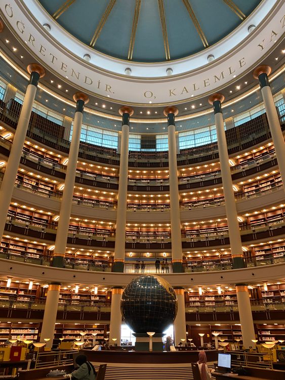 Illuminated Shelves Inside the Library · Free Stock Photo