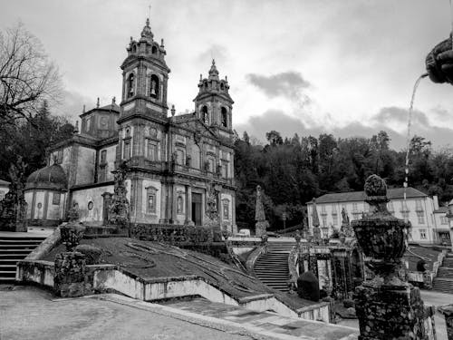 Free stock photo of black and white, church, portugal