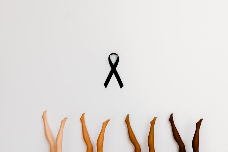 Black Ribbon On White Background